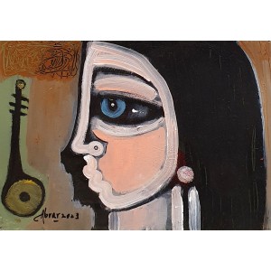 Abrar Ahmed, 6 x 8 Inch, Oil on Cardboard, Figurative Painting, AC-AA-432